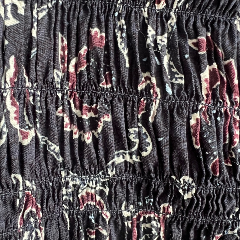 Madewell Navy Paisley V-Neck Long Sleeve Maxi Dress - Picture 7 of 9